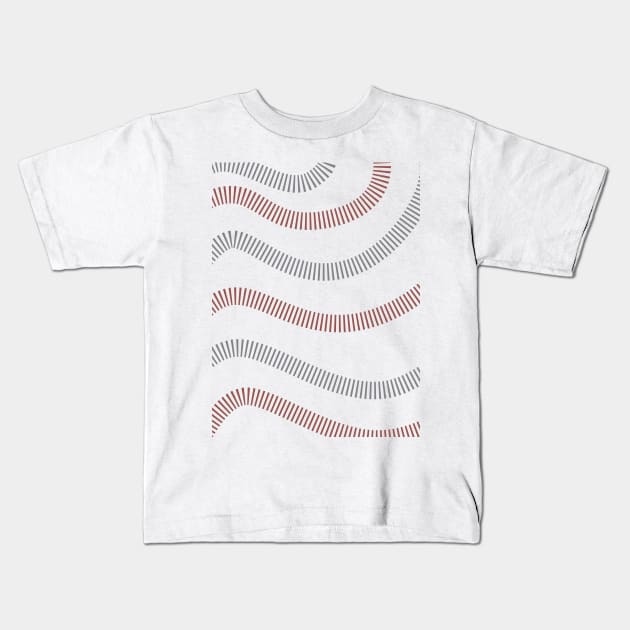 Modern Minimalist Wavy lines rose gold Kids T-Shirt by The-Doodles-of-Thei